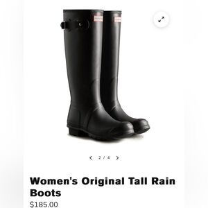 Black Hunter Rainboots - like new!